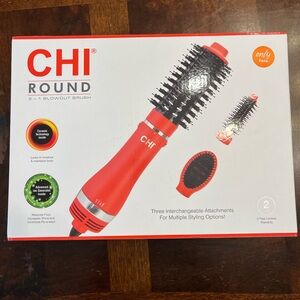 NEW Sealed CHI Round 3-in-1 Blowout Brush Hair Dryer Styler 1000W Ceramic Red